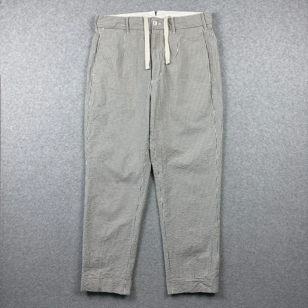 Engineered Garments Seersucker Pants Mens Small 32x28 Striped Cuffed USA MADE
